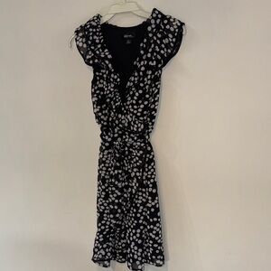 Iz Byer Tie Waist Polka Dot Chiffon Dress